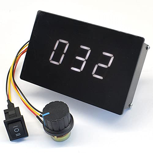 Adjustable Digital display 6-60V 20A PWM DC Brushed Motor Speed Controller Switch Control 12V 24V 36V 48V Forward Brake Reverse For power wheels regulation (20A PWM) 5