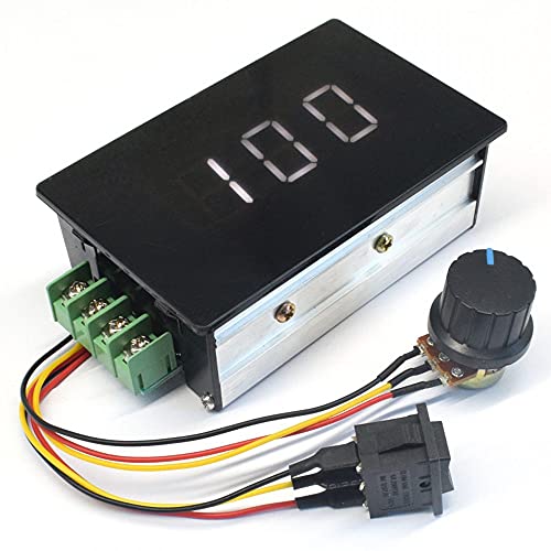 Adjustable Digital display 6-60V 20A PWM DC Brushed Motor Speed Controller Switch Control 12V 24V 36V 48V Forward Brake Reverse For power wheels regulation (20A PWM) 4