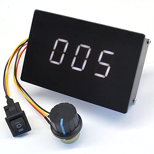Adjustable Digital display 6-60V 20A PWM DC Brushed Motor Speed Controller Switch Control 12V 24V 36V 48V Forward Brake Reverse For power wheels regulation (20A PWM) 6