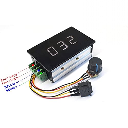 Adjustable Digital display 6-60V 20A PWM DC Brushed Motor Speed Controller Switch Control 12V 24V 36V 48V Forward Brake Reverse For power wheels regulation (20A PWM) 3