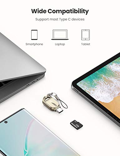 UGREEN USB C Micro SD Card Reader Type C to MicroSD Card Adapter Zinc Alloy External Portable OTG Memory Card Reader for TF Micro SDHC SDXC Cards Compatible with Mac iPad Pro Samsung LG Android Phone 3