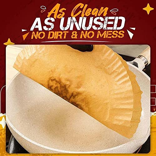 Air Fryer Disposable Paper Liner, 50PCS 6.3" Air Fryer Cooking Parchment Paper for Baking, Non-Stick Air Fryer Liners Oil-proof Water-proof, Food Grade Parchment for Baking Roasting Microwave (coffee) 6