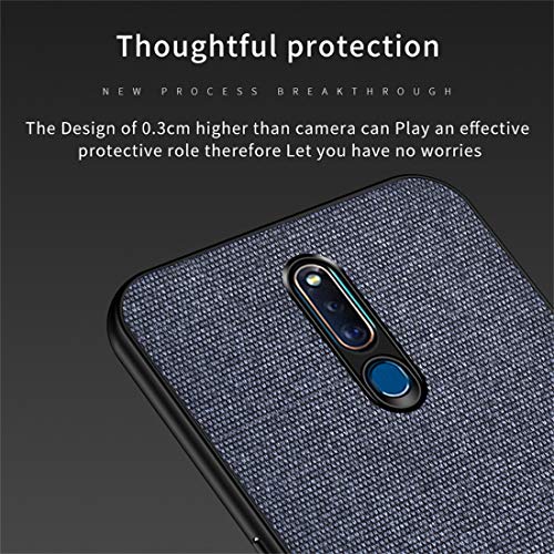 ZHANGJUN Phone PC Case Shockproof Splicing PU + Cloth Protective Case for Oppo F11 Pro (Brown) Smartphone Cover (Color : Brown) 4