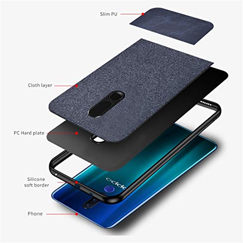 ZHANGJUN Phone PC Case Shockproof Splicing PU + Cloth Protective Case for Oppo F11 Pro (Brown) Smartphone Cover (Color : Brown) 5