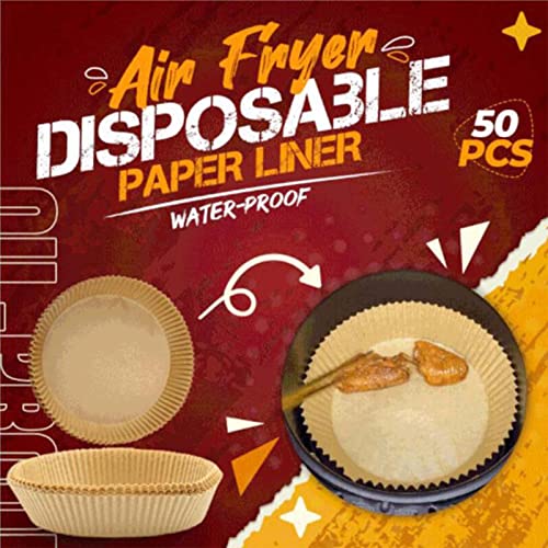 Air Fryer Disposable Paper Liner, 50PCS 6.3" Air Fryer Cooking Parchment Paper for Baking, Non-Stick Air Fryer Liners Oil-proof Water-proof, Food Grade Parchment for Baking Roasting Microwave (coffee) 3
