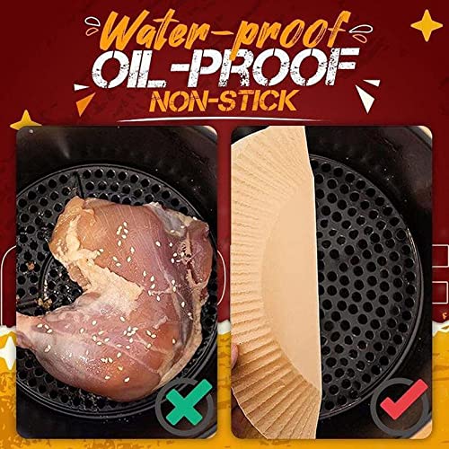 Air Fryer Disposable Paper Liner, 50PCS 6.3" Air Fryer Cooking Parchment Paper for Baking, Non-Stick Air Fryer Liners Oil-proof Water-proof, Food Grade Parchment for Baking Roasting Microwave (coffee) 5
