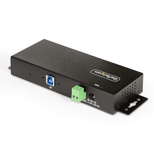 StarTech.com 7-Port Managed USB Hub with 7X USB-A, Heavy Duty with Metal Industrial Housing, ESD & Surge Protection, Wall/Desk/Din-Rail Mountable, USB 3.0/3.1/3.2 Gen 1 5Gbps, TAA 2