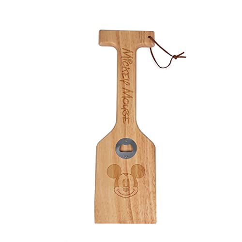 PICNIC TIME Disney Mickey Mouse Hardwood BBQ Grill Scraper with Bottle Opener, Wood Barbecue Cleaner, BBQ Cleaning Tool for Multi Types Grill Grates, (Parawood) 1