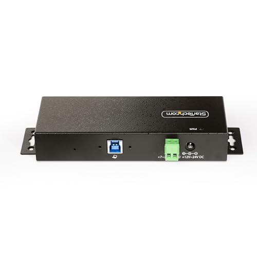 StarTech.com 7-Port Managed USB Hub with 7X USB-A, Heavy Duty with Metal Industrial Housing, ESD & Surge Protection, Wall/Desk/Din-Rail Mountable, USB 3.0/3.1/3.2 Gen 1 5Gbps, TAA 4