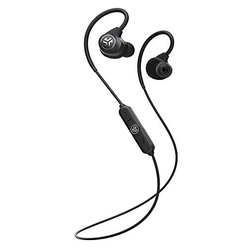 JLab Epic Sport2 Wireless Earbuds, Black, Active Lifestyle 20+ Hour Battery Life, Bluetooth 5, IP66 Sweatproof, Built in Microphones, Noise Isolation, Extra Gel Tips & Cush Fins 2
