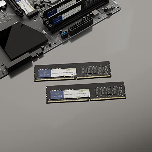Timetec 32GB KIT(2x16GB) DDR4 3200MHz (or 2933MHz or 2666MHz) PC4-25600 Non-XMP CL22 1.2V Non-ECC Unbuffered 2Rx8 Dual Rank 288 Pin UDIMM Desktop PC Computer Memory RAM Module Upgrade 3