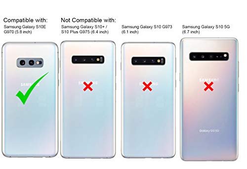FINCIBO Case Compatible with Samsung Galaxy S10E 5.8 inch, Dual Layer Shock Proof Hybrid Protector Case Cover TPU Sparkle Rhinestone Bling for Galaxy S10E (NOT FIT S10) - Mosaic Mermaid Scale 2
