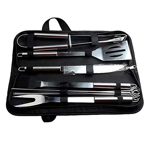Barbecue Accessories BBQ Grill Tools with Mat 10 PCS Grill Set Stainless Steel Utensils With A Grill Mat BBQ Tool Stainless Steel Spatula, Fork, Tongs, & Basting Brush In Carrying Case - GREAT GIFT 6