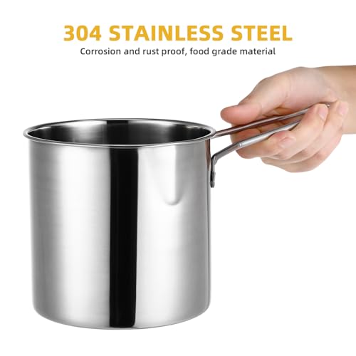 Kichvoe 5Inch Stainless Steel Fry Pot with Lid and Strainer Basket Stove Top Deep Fryer Japanese Tempura Deep Fryer Basket for French Fries Chicken Wings Shrimp with Stove Ring 6