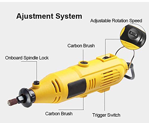 MLD 180W Mini Rotary Die Grinder Tool Kit with 40 pcs grinding accessories,1 pc Flexible shaft 2