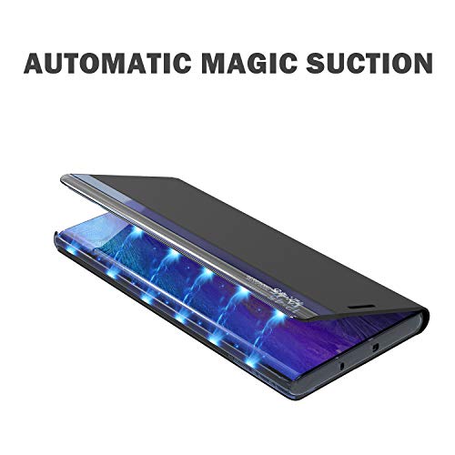 A71 Case for Samsung Galaxy A71 5G Case Leather with Kickstand Clear View Flip Folio Smartphone Case for Women Waterproof Shockproof Protective Cover for Galaxy A71 5