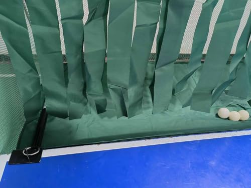 Desktop Table Tennis Ball Catch Net Collector with Tassels Design| Ping Pong Recycle Catcher Equipment with Stainless Steel Frames & Metal Wheels for Multi-Ball Drills or Robot Serve Launcher Practice 5