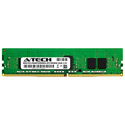 A-Tech 8GB RAM Replacement for Dell SNP6VDNYC/8G, SNP6VDNYC/8VXR, AA783420, AA799041, AA810825, AB214250, 6VDNY, 06VDNY | DDR4 3200MHz PC4-25600 1Rx8 ECC Registered RDIMM Single Server Memory Module 2
