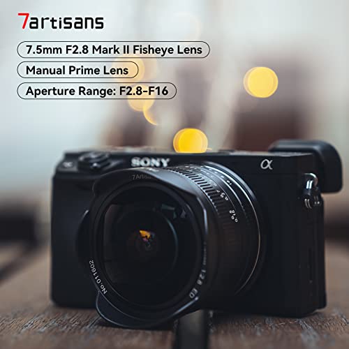 7artisans 7.5mm f2.8 Mark II APS-C Fisheye Wide Angle Manual Fixed Lens for Canon Eos-M Mirrorless Camera Like Canon Eos-M1 Eos-M2 Eos-M3/M5/M6/M10/M50 2