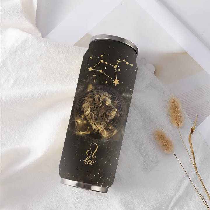 Leo Constellation Tumbler Zodiac Gift Wine Cup Astrology Fans Birthday Gifts Stainless Steel Vacuum Coffee Mug Cup With Slide Top Lid Antique style 17 OZ 3