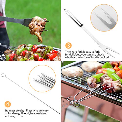 YUN CHANG BBQ Grill Tool Set Grilling Accessories,11 Pcs Stainless Steel Grill Kit with Case for Barbecue, Camping, Kitchen, Grill Utensils for Men & Women 4