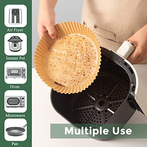 Air Fryer Disposable Paper Liner, 50 Pieces 6.3'' 2 to 6 Quart Waterproof Air Fryer Filters Nonstick Round Parchment Paper Liners Cooking Baking Paper for Ninja, Cosori and More 4