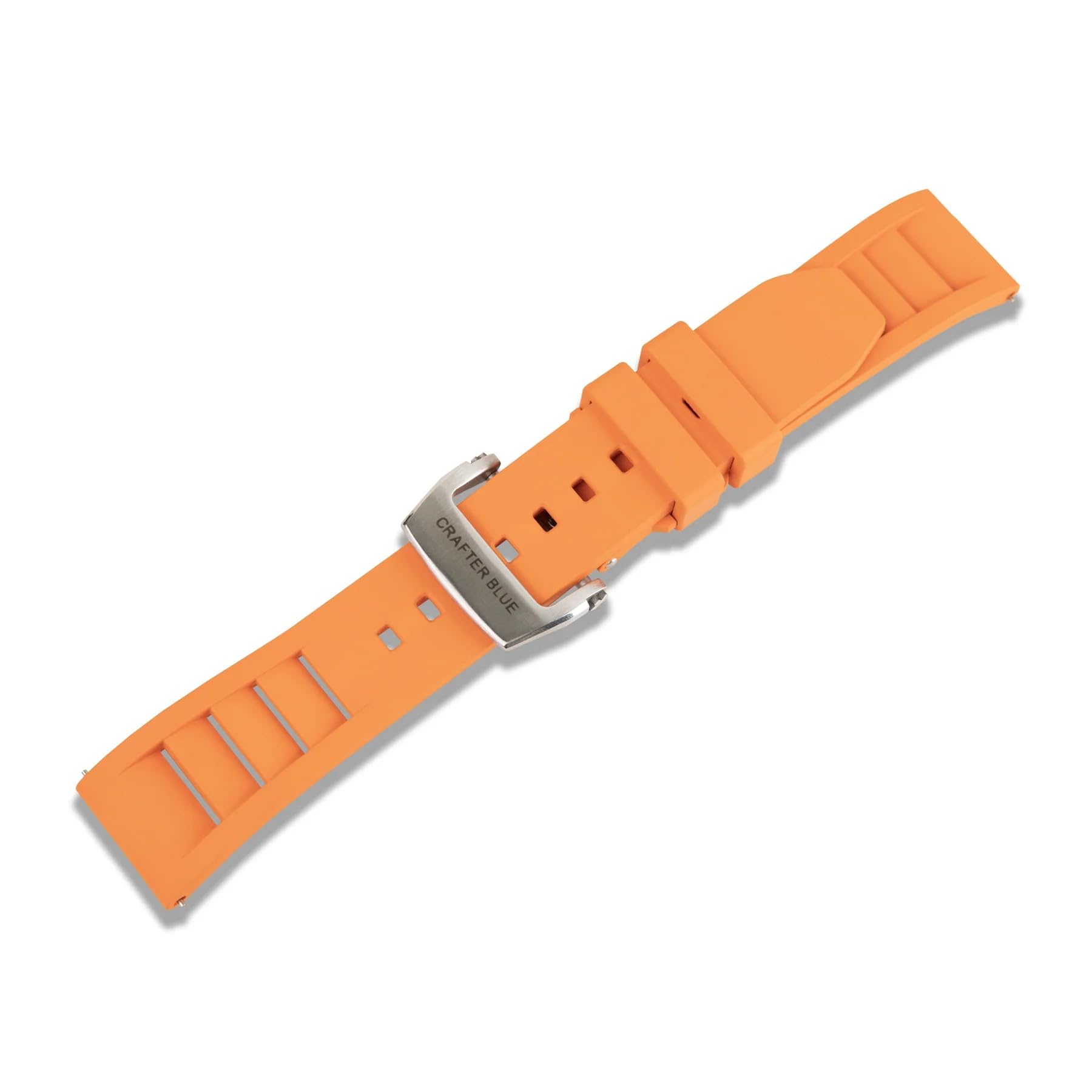 Crafter Blue UX08 Straight End Butterfly-clasp FKM Rubber Strap Replacement Band for All 20mm Width Lug Watches, Grey 6