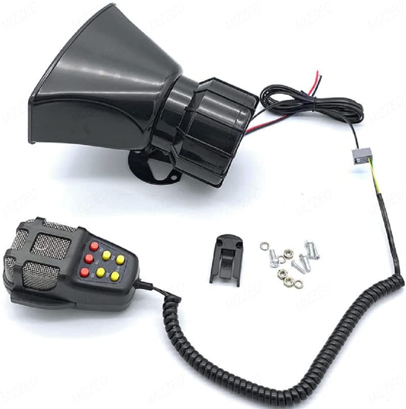 MIZZEO Car Siren Speaker, 12V 80W 7 Tones Car Siren Horn Speaker and Mic PA Speaker System Compatible with Honda Amaze (Type-I) 2013-2016 1