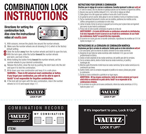 Vaultz Medicine Safe Case w/Combination Lock - Pack of 1 Cases, 8.35 x 5 x 2.5" - Black 6
