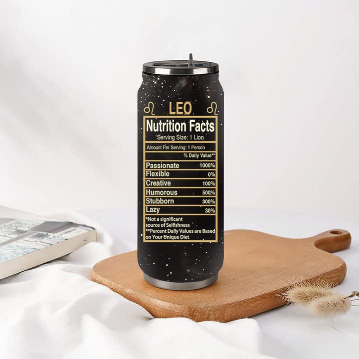 Leo Constellation Tumbler Zodiac Gift Wine Cup Astrology Fans Birthday Gifts Stainless Steel Vacuum Coffee Mug Cup With Slide Top Lid Antique style 17 OZ 4