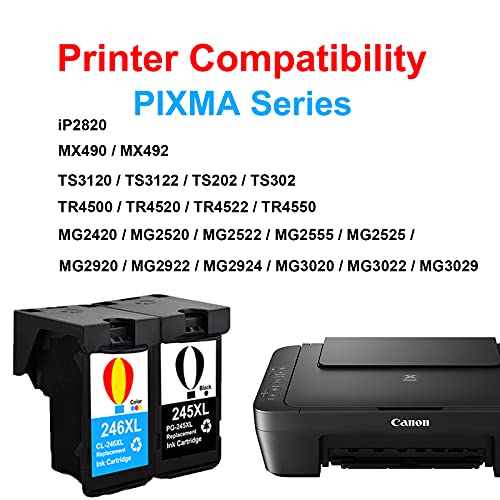 A1INK Refilled PG-245XL 243XL Black Ink Cartridge Replacement for Canon PIXMA IP2820 MG2555 TS202 TS302 TS3120 MG3020 MG2420 MG2922 MG3022 MG2520 MG3029 2924 2520 2525 TR4520 (2Black) 3