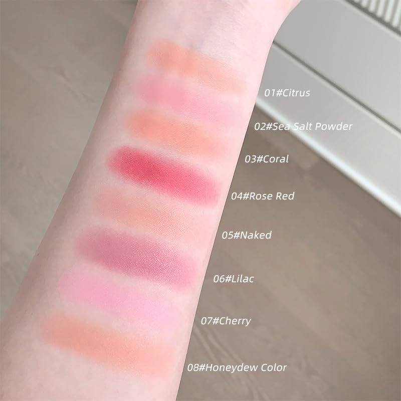 Gege Bear Soft Cream Blush | Natural Color Tipsy Creamy Blush For Cheeks | Silky Finish & Glowing Feel | Long-Lasting Glow | Lightweight Jelly Texture | Smooth Aesthetic Blendable, Buildable Formula | Pastel Pink Shades for Cheeks | Perfect Blusher for Women (06#Lilac, 8g) 3