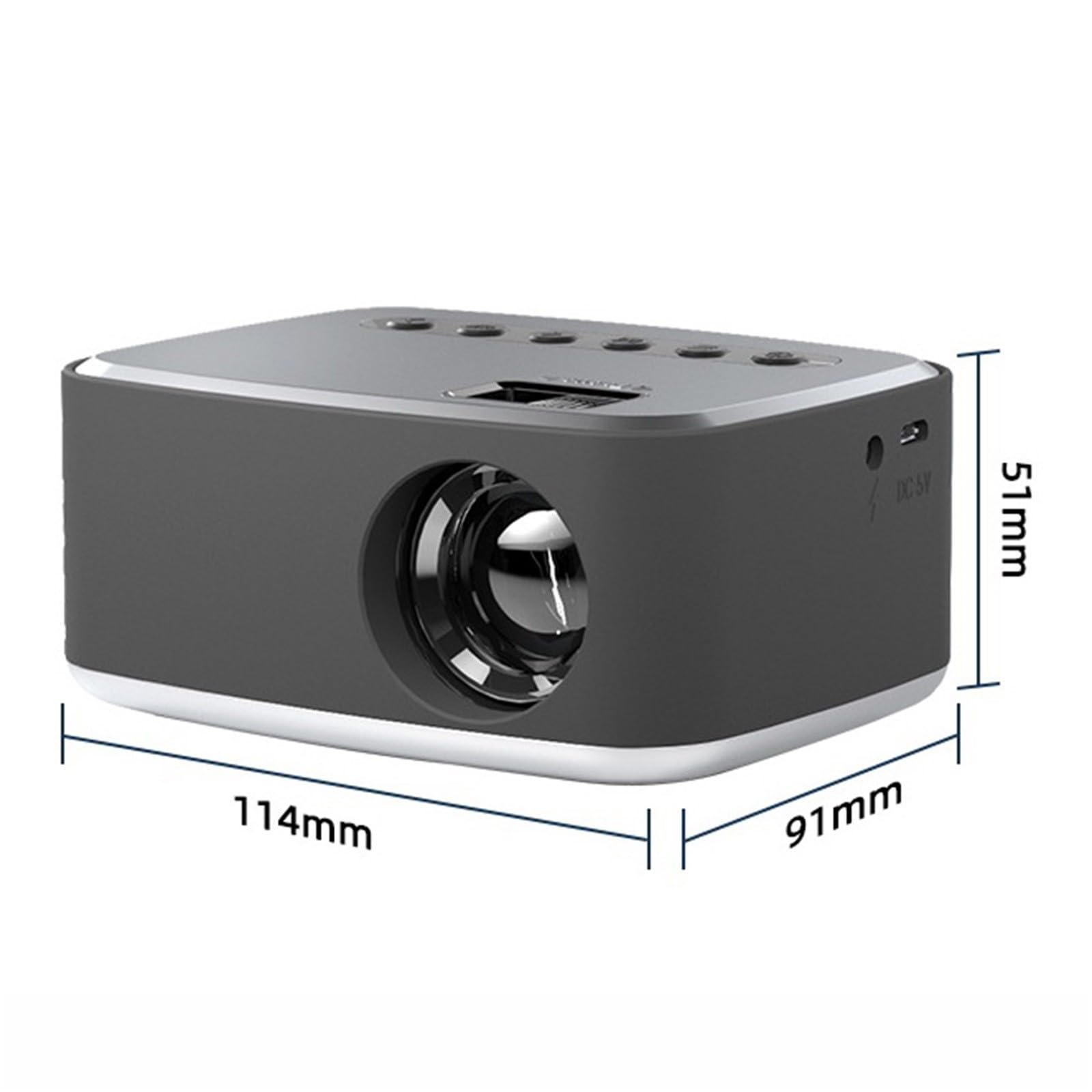 T20 Mini Projector Portable Pocket Home Cinema Projector, 1080p LED Home Media Video Player Movie Projector - USB Charging, Built-In High-Speakers, Support Multi-device Connection 4