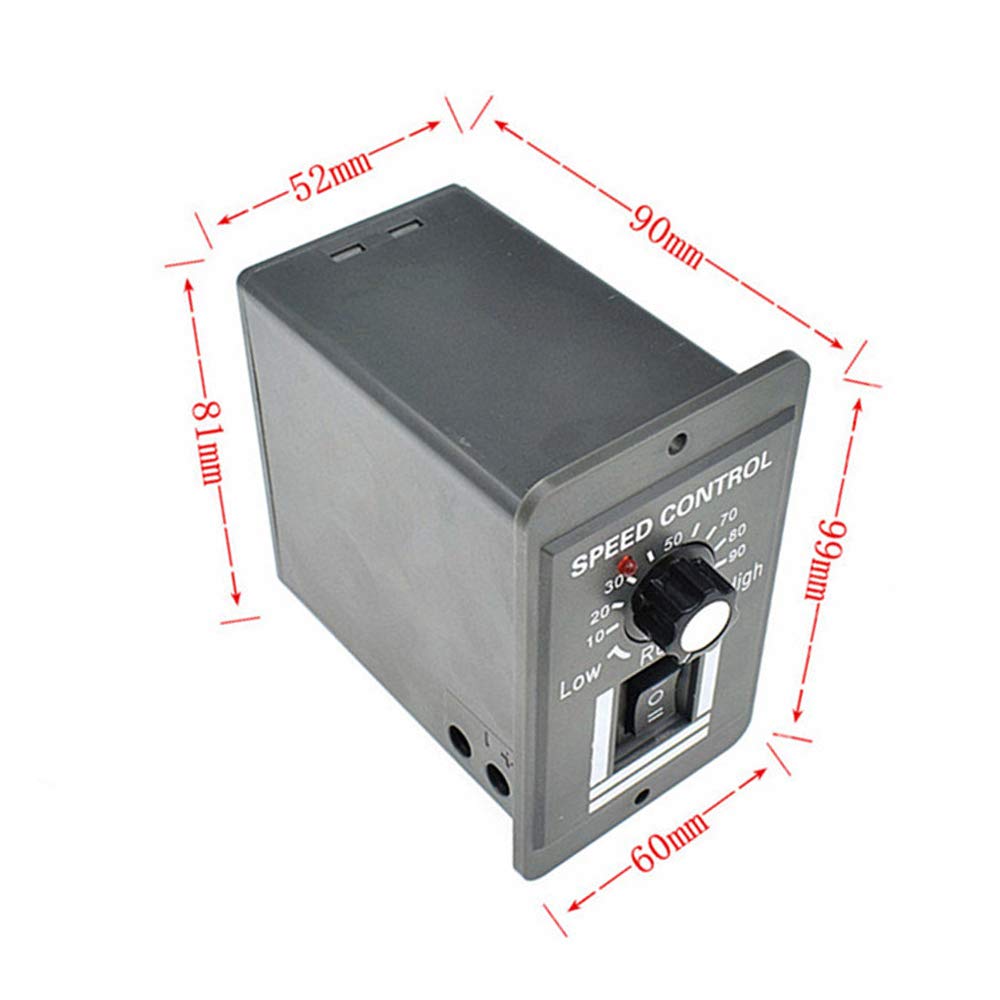 WSDMAVIS 1 Pcs DC 9-60V 10A PWM Motor Speed Controller DC Brushed Motor Speed Controller Regulator with Control Switch 3