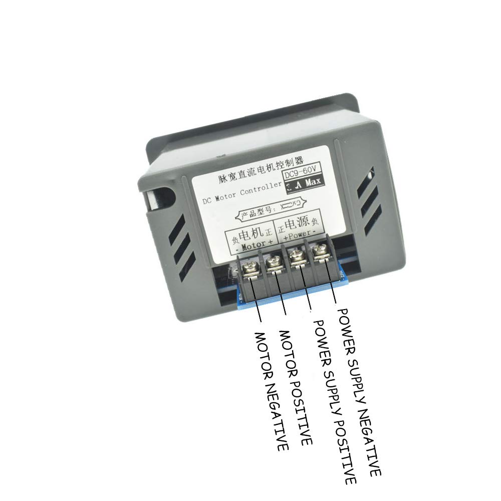 WSDMAVIS 1 Pcs DC 9-60V 10A PWM Motor Speed Controller DC Brushed Motor Speed Controller Regulator with Control Switch 5