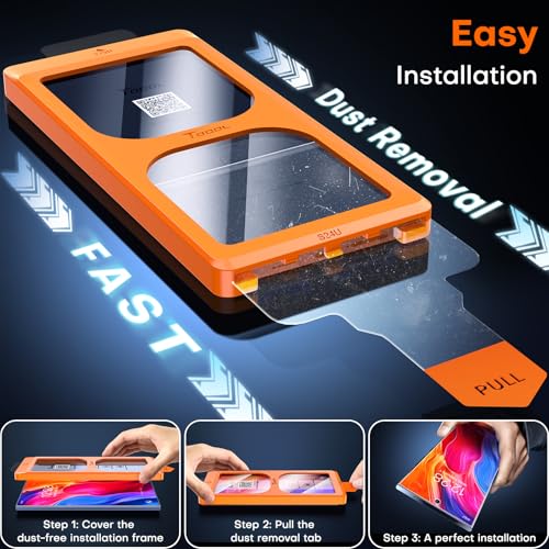 TOCOL for Samsung Galaxy S24 Ultra Screen Protector [9H Hardness] [Military Grade Shatterproof] HD Tempered Glass 2 Pack 3