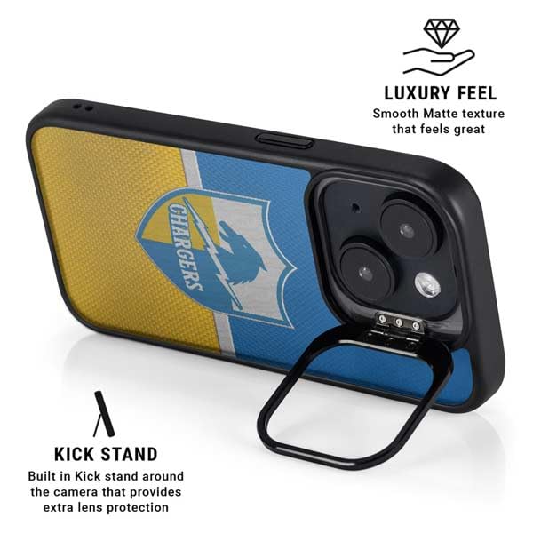 Skinit Kickstand Phone Case Compatible with iPhone 15 Plus - Officially Licensed NFL Los Angeles Chargers Vintage Design 3
