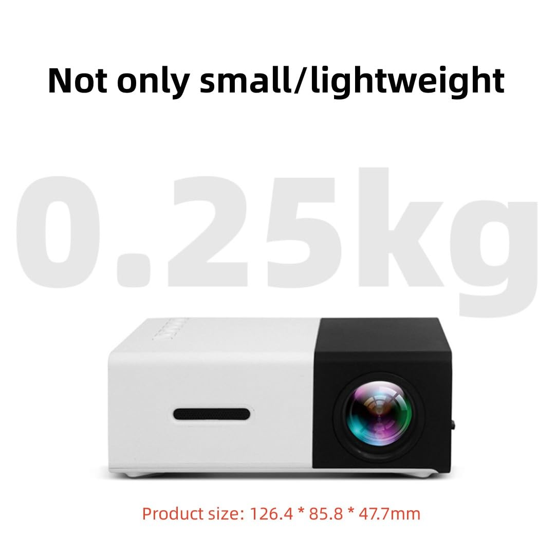 Mini Projector, Household LED Portable Small Projector, Home Projector, High-definition 1080P, 80 "large Screen, Supporting Power Supply From Power Bank, Multifunctional Interface (Black) 4