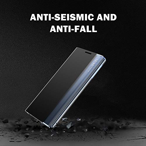 A71 Case for Samsung Galaxy A71 5G Case Leather with Kickstand Clear View Flip Folio Smartphone Case for Women Waterproof Shockproof Protective Cover for Galaxy A71 3
