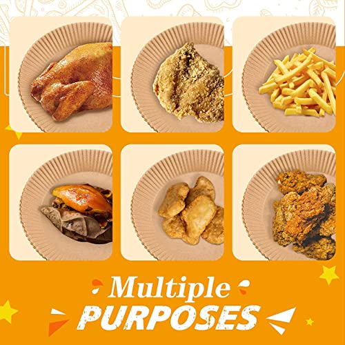 HGSM Air Fryer Disposable Paper Liner, Non Stick Air Fryer Paper Liners ,Food Grade Parchment ,for Wood Color 7.9 kd-001 0 3