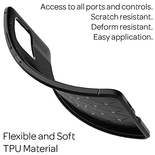 NALIA Design Cover Compatible with Samsung Galaxy S10 Lite Case, Leather Look Skin Stylisch Protective Silicone Phonecase, Slim Shockproof Rugged Bumper Anti-Slip Mobile Soft Rubber Coverage - Black 6