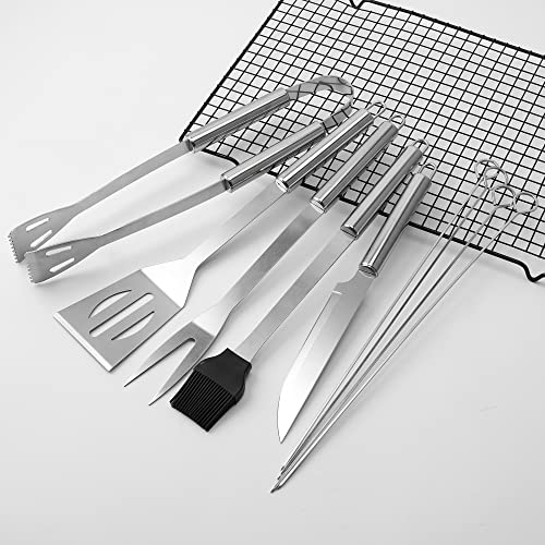 BBQ Grill Tools Set with Carry Bag, BBQ Accessories,Camping Barbecue Grill Utensils Set 9PCS-13Inches 3