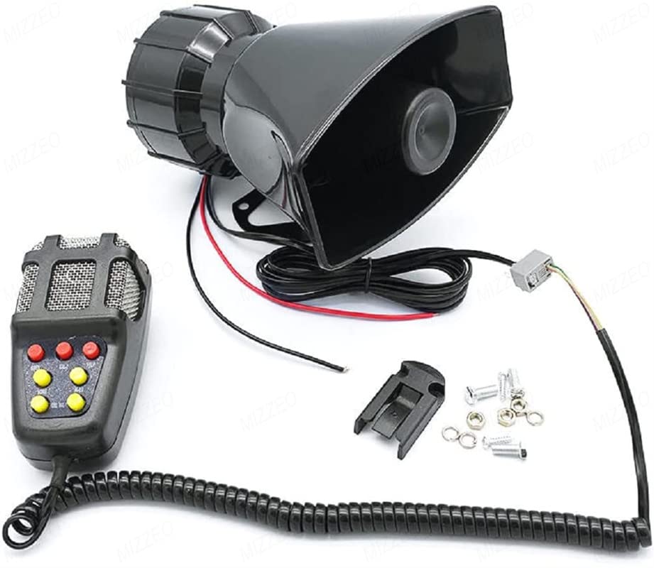 MIZZEO Car Siren Speaker, 12V 80W 7 Tones Car Siren Horn Speaker and Mic PA Speaker System Compatible with Honda Amaze (Type-I) 2013-2016 3