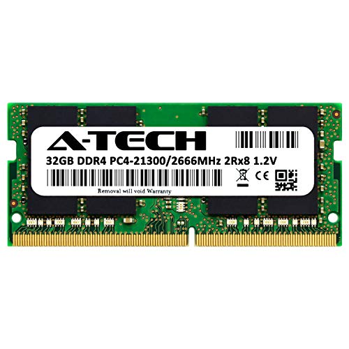 A-Tech 32GB RAM for DELL Precision 7540 Mobile Workstation Laptop | DDR4 2666 SODIMM PC4-21300 1.2V 260-Pin Memory Upgrade Module 2