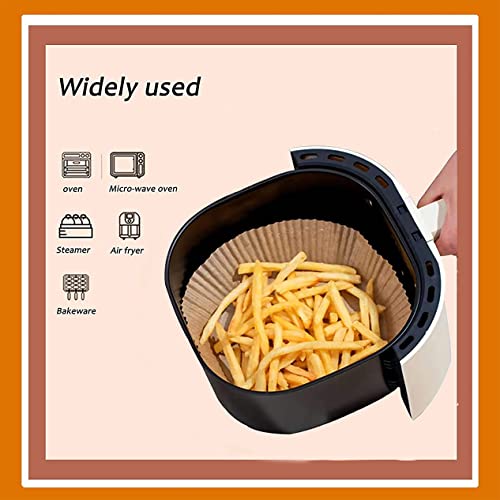 HGSM Air Fryer Disposable Paper Liner, Non Stick Air Fryer Paper Liners ,Food Grade Parchment ,for Wood Color 7.9 kd-001 0 5