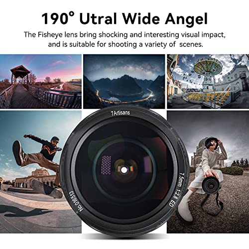 7artisans 7.5mm f2.8 Mark II APS-C Fisheye Wide Angle Manual Fixed Lens for Canon Eos-M Mirrorless Camera Like Canon Eos-M1 Eos-M2 Eos-M3/M5/M6/M10/M50 4