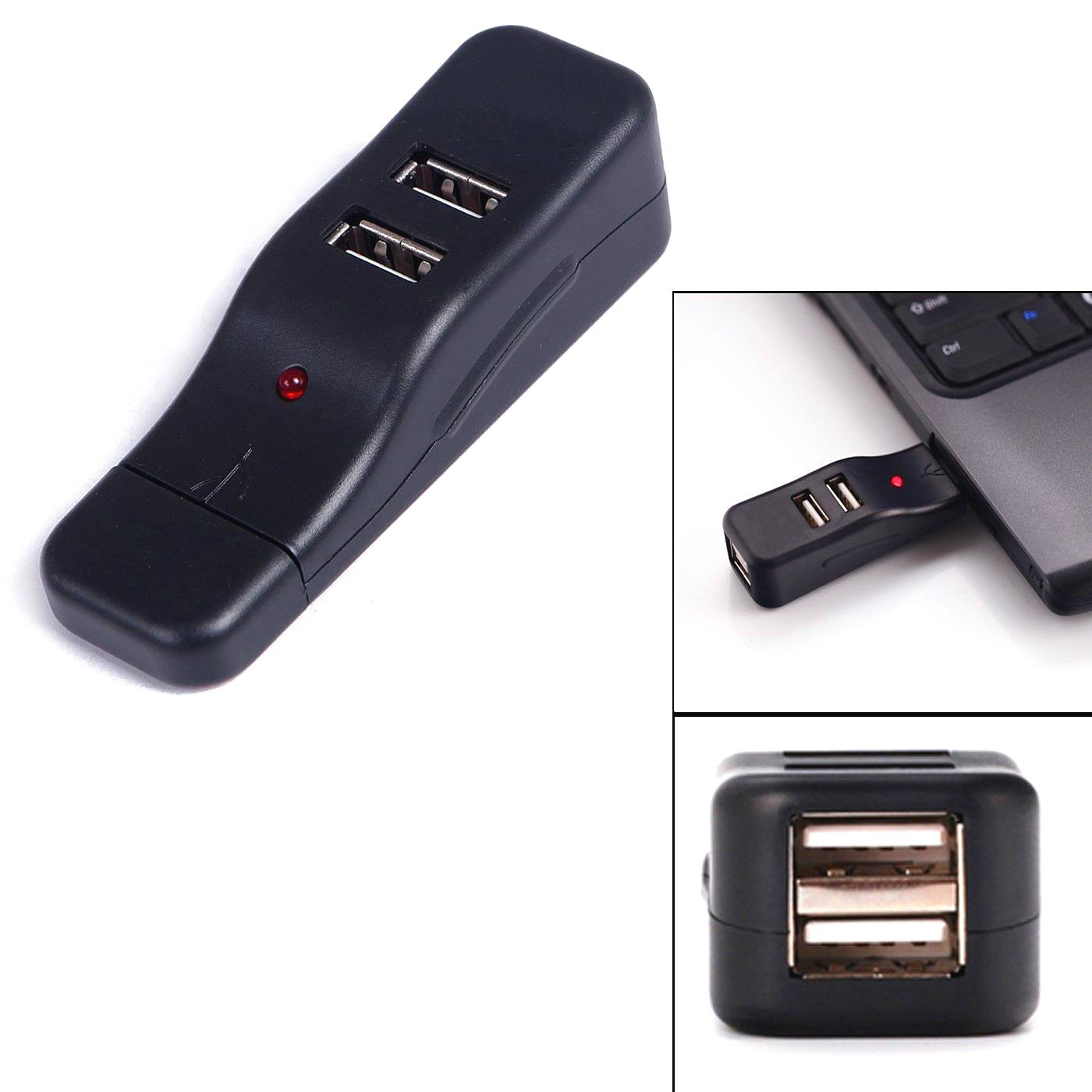 MaxLLTo USB 2.0 4 Port Hub-Replacement Mini USB Hub for PC Laptop Desktop Notebook Computer-1Pcs,Black 3