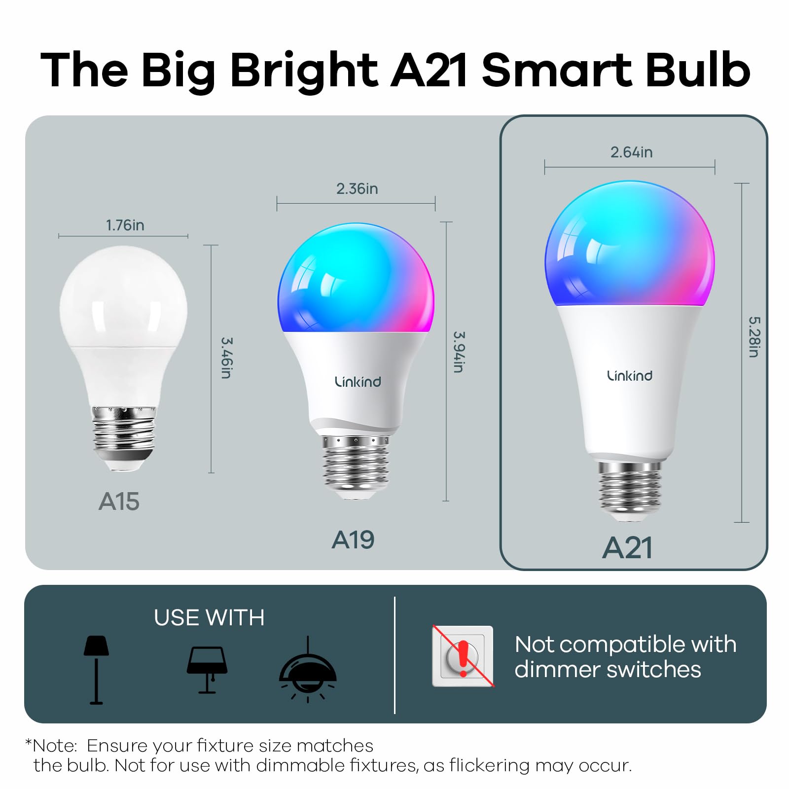 Linkind A19 Smart Light Bulbs1600LM+Matter E12 B11 Smart Bulbs 3