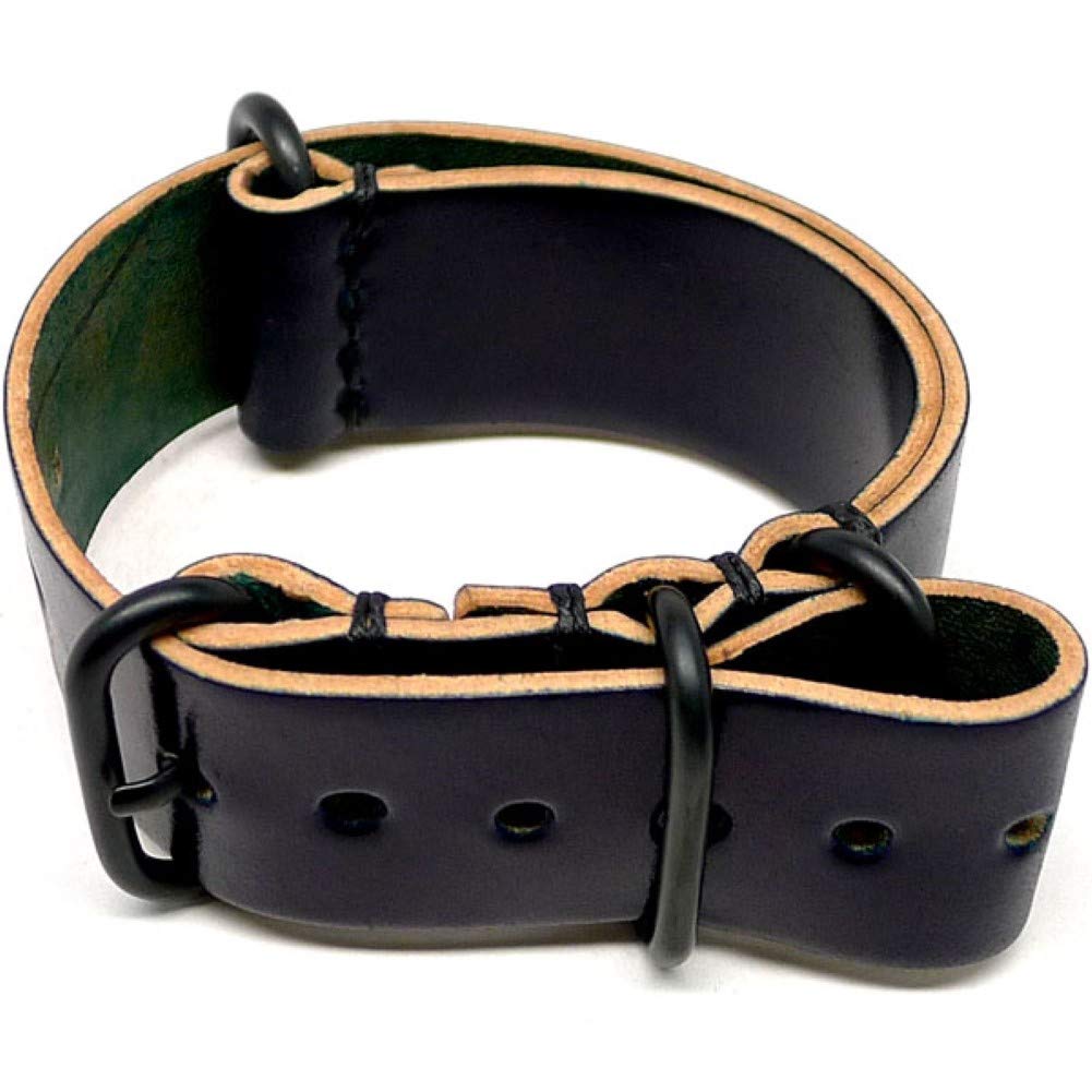 Da Luca Shell Cordovan Military Watch Strap - Navy (PVD Buckle) : 18mm 1