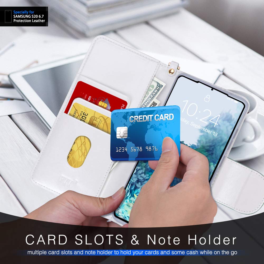 FYY Case for Samsung Galaxy S20 Plus 5G 6.7", [Kickstand Feature] Luxury PU Leather Wallet Case Flip Folio Cover with [Card Slots] and [Note Pockets] for Galaxy S20 Plus 5G 6.7 inch Blossom 4